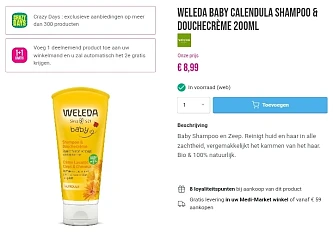 Weleda Baby producten 1+1 bij Medi-Market