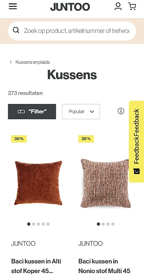 Maak het lekker knus met een kussen van Juntoo 30%