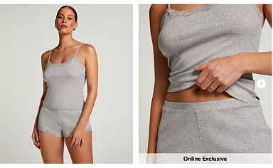 Korte pyjamaset maat S voor 7 euro bij Hunkemöller