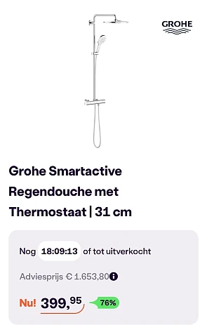 Grohe Rainshower Smartactive 310 -76% op ibood