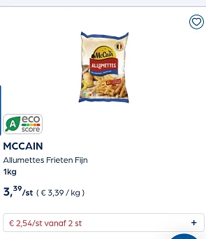 Collect&go MCCAIN Allumettes Frieten Fijn 1kg