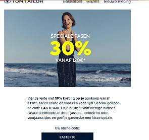 Tom Tailor: 30% korting