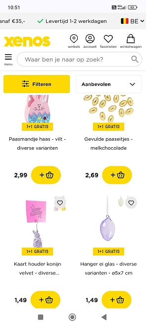 Xenos: 1+1 op paasartikelen