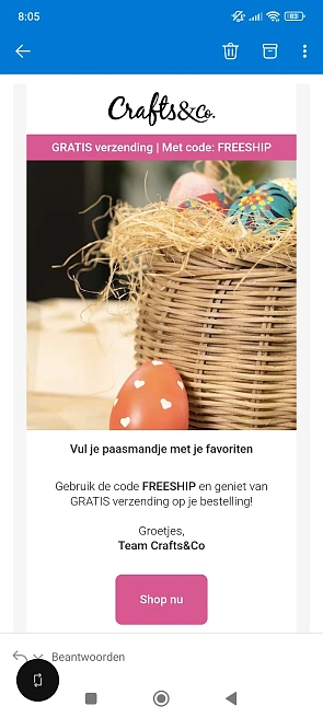 Crafts&co gratis verzending