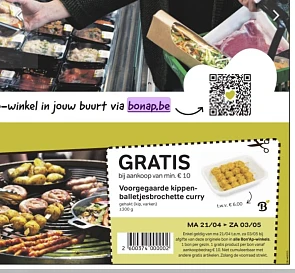 Bon in de zondag voor gratis product bij bon ap
