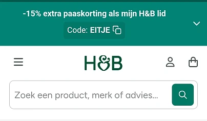15% paaskorting als lid van Holland and Barrett