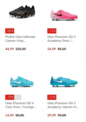 Voetbalschoenen vanaf 14,99€ op Voetbalshop