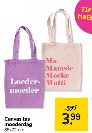 Canvas tas voor Moederdag bij Xenos