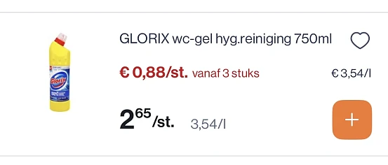 Glorix wc gel hygiëne reiniging
