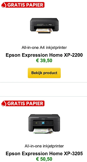 Gratis 123inkt papier bij aankoop printer