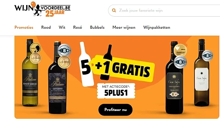 5+1 gratis bij wijnvoordeel