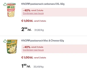 Knorr snackpot veel goedkoper met korting -40% extra