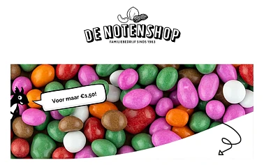 Chocolade pinda's aan de helft van de prijs bij Notenshop