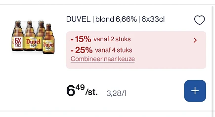 Verschillende bieren in promo tot -25% extra