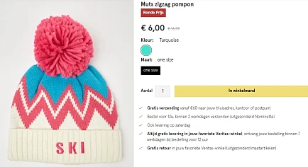 Ski muts voor €6,00 bij Veritas 👍