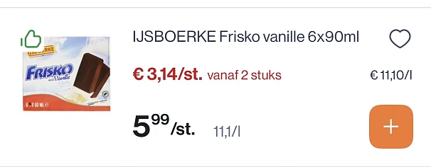 IJsboerke frisko vanille en karamello -50%
