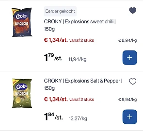 Croky explosions chips 150 gram -25%