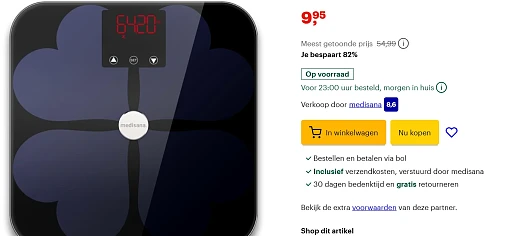 Weegschaal Medisana bij bol