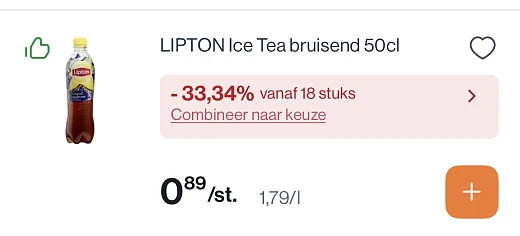 Lipton Ice tea sparkling 50 cl aan mooie prijs