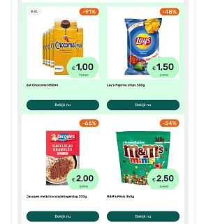 Tot 91% korting op superkoopjes bij foodello