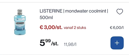 Listerine mondwater coolmint 500 ml