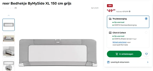 Bedhek 150 cm 33% goedkoper bij Smyths Toys
