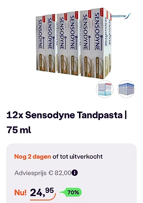 12x sensodyne tandpasta 75 ml -70% bij ibood.com