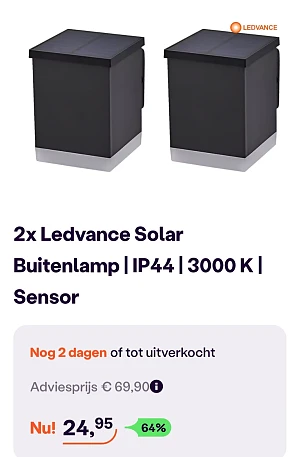 2x ledvance solar buitenlamp -64% bij ibood.com