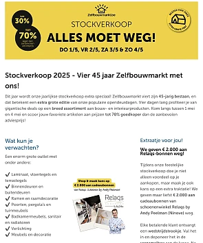 Stockverkoop zelfbouwmarkt