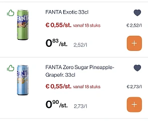Fanta goedkoper bij Colruyt tot -40%