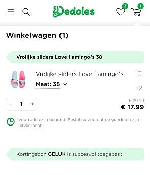 Algemene kortingscode Dedoles