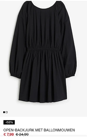 Open rug jurk aan 7,99€ bij H&m