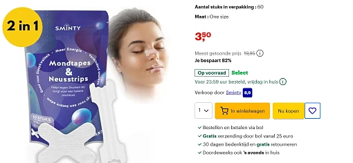 Neusstrips en Mondtape tegen snurken