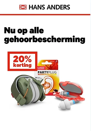 Alle gehoorbescherming -20% bij Hans Anders