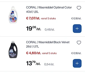 Coral wasmiddel veel goedkoper reactie op Delhaize