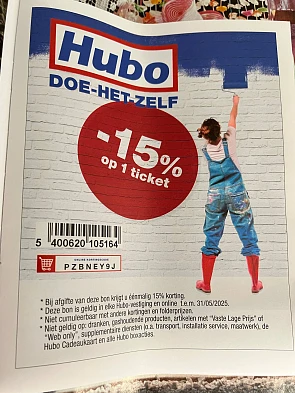 Kortingscode bij Hubo -15%