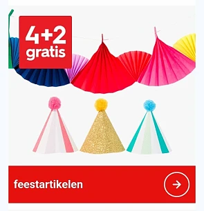 feestartikelen 4+2 gratis