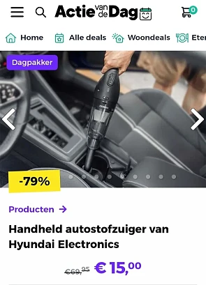 Handheld autostofzuiger van Hyundai Electronics €15