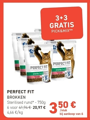 3+3 gratis kattenvoeding Perfect Fit