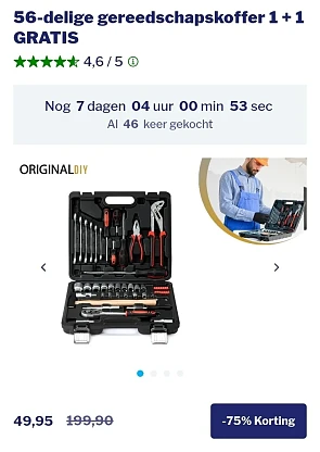 Outspot 56 delige gereedschapskoffer 1 + 1