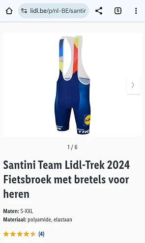 Santini Team Lidl-Trek 2024 Fietsbroek met bretels voor heren -45%
