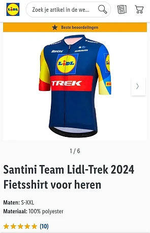 Santini Team Lidl-Trek 2024 Fietsshirt voor heren -44%