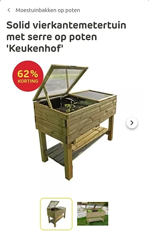 Solid vierkantemetertuin met serre op poten 'Keukenhof'