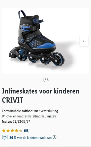 Inlineskates voor kinderen -57% bij lidl.be