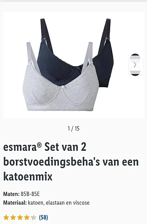 esmara® Set van 2 borstvoedingsbeha's -66% bij lidl.be