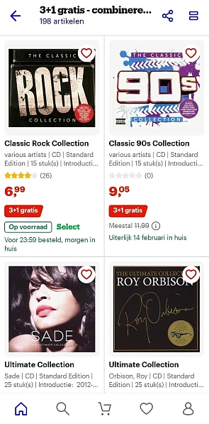 Cd's 3 + 1 gratis
