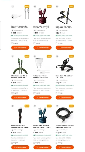 Krëfel outlet kabels tot -85%