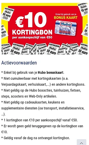 €10 kortingsbon Hubo