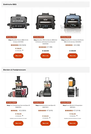 15% korting op een selectie Ninja producten