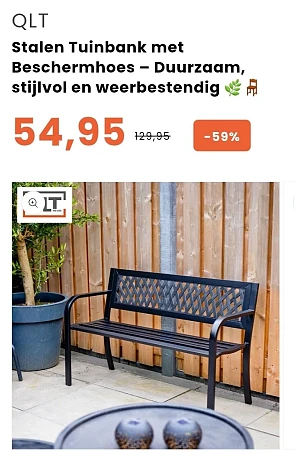 Stalen Tuinbank met Beschermhoes
